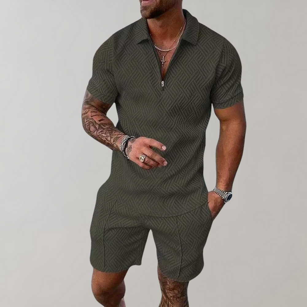 Soren | Conjunto Zippé Elegante De Manga Corta