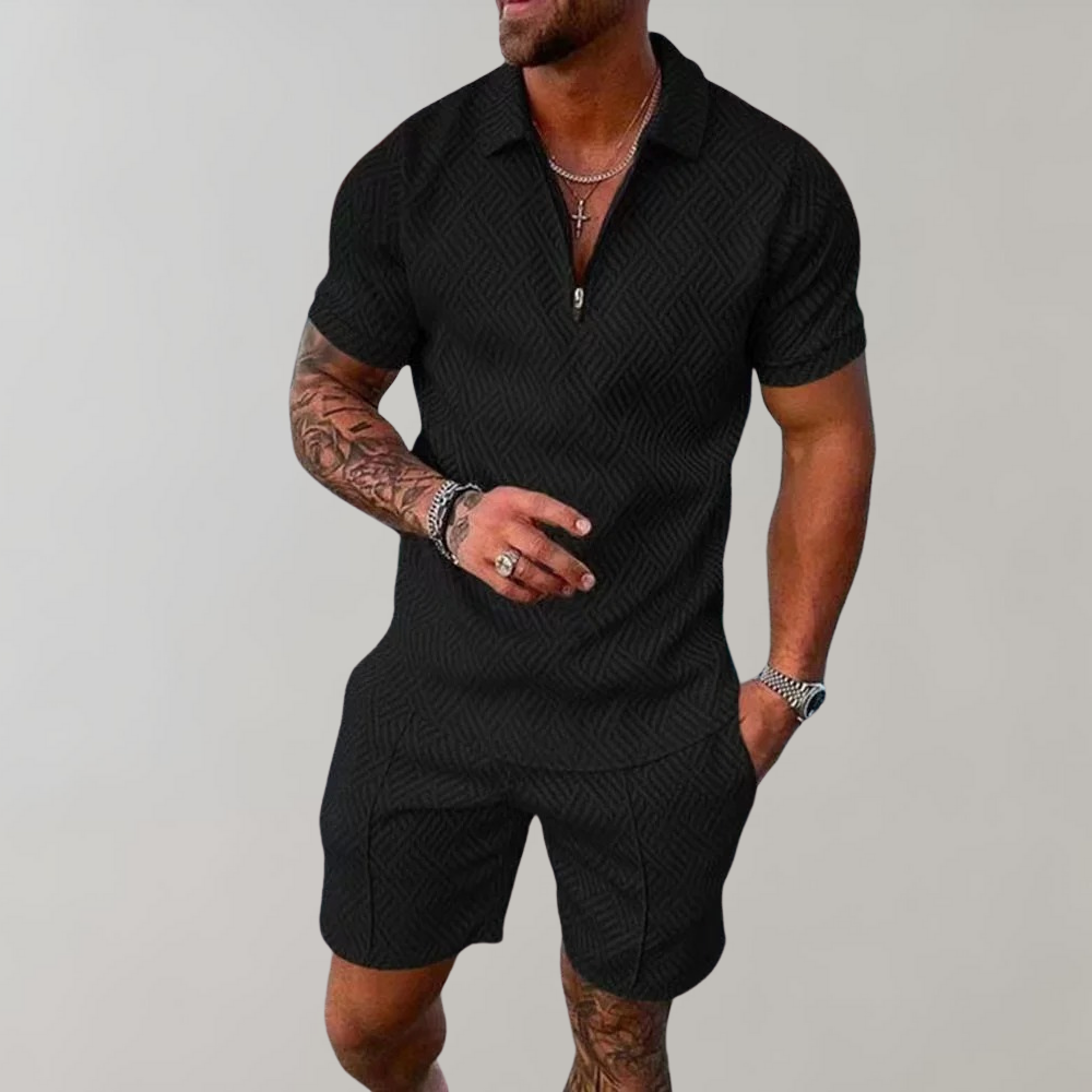 Soren | Conjunto Zippé Elegante De Manga Corta