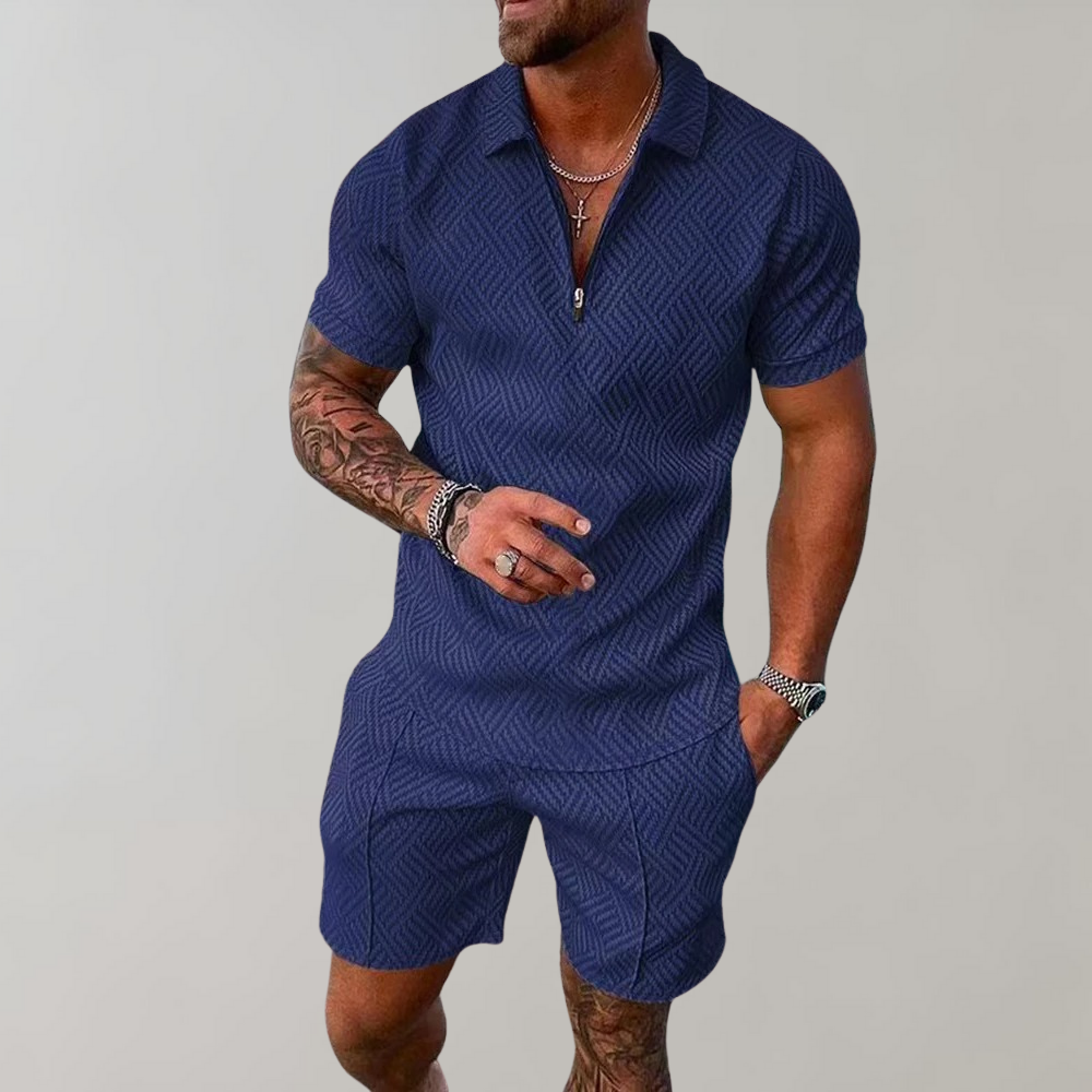 Soren | Conjunto Zippé Elegante De Manga Corta