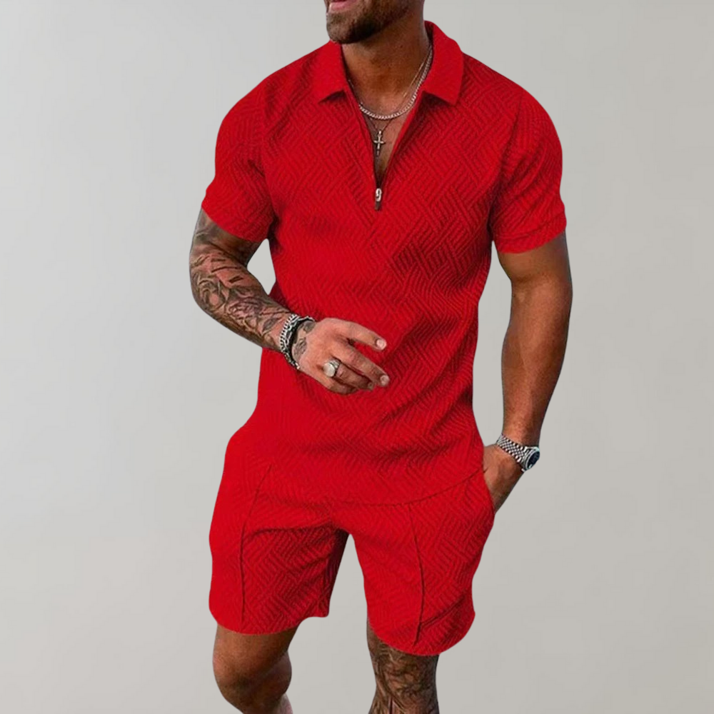 Soren | Conjunto Zippé Elegante De Manga Corta