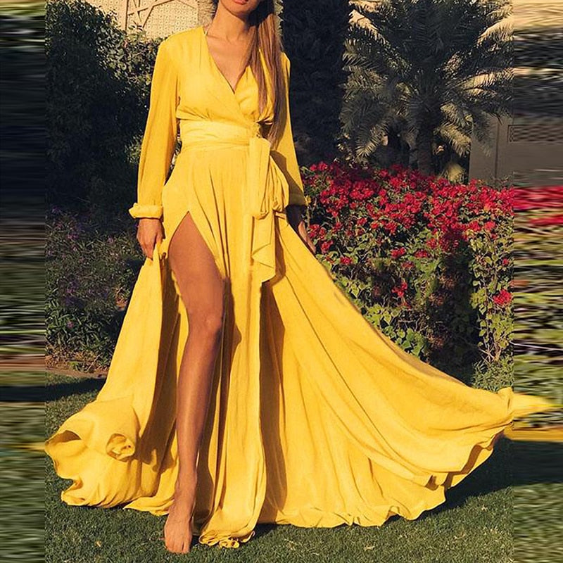 Juliette | Długa Sukienka z Rozcięciem – Elegancja i Zmysłowość