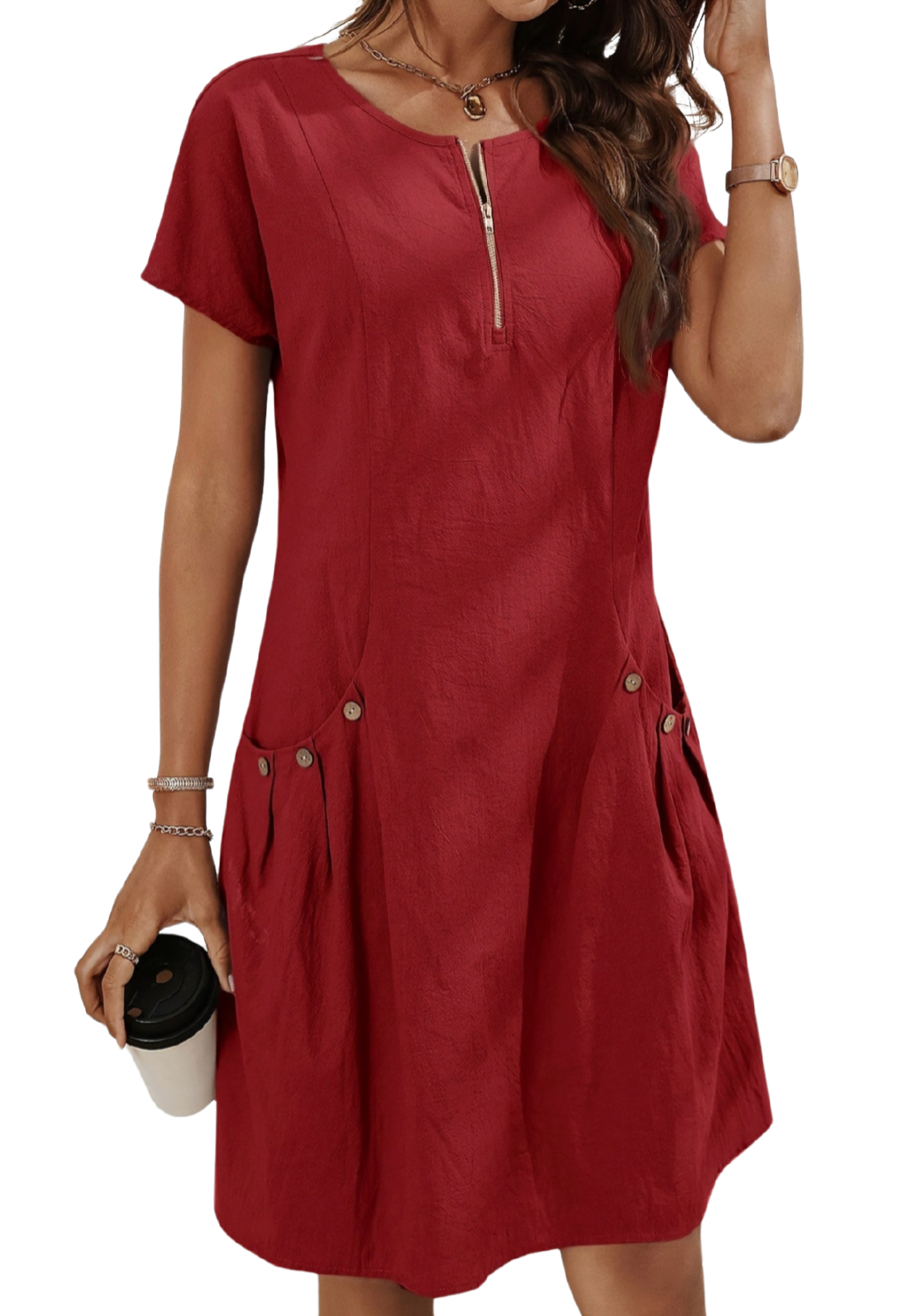 Marie | Casual Dress – Lichtheid en Moderne Rits
