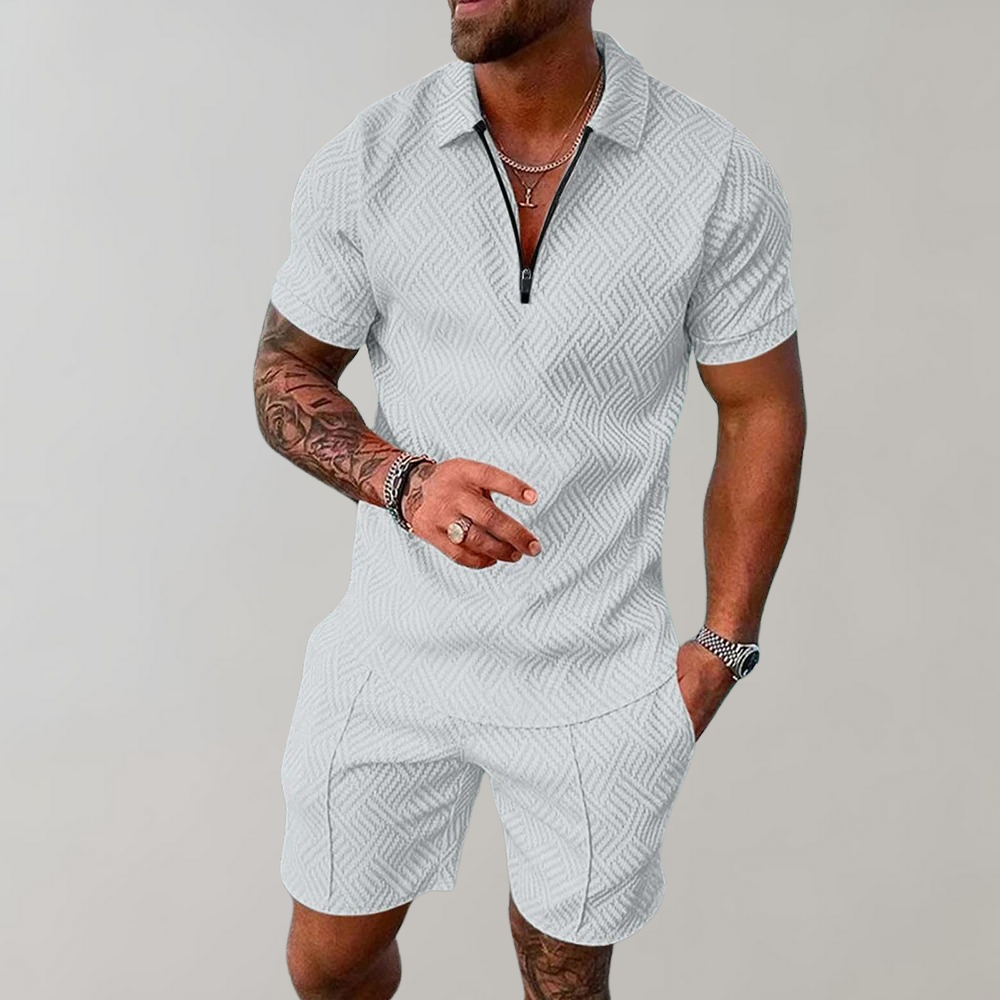 Soren | Conjunto Zippé Elegante De Manga Corta