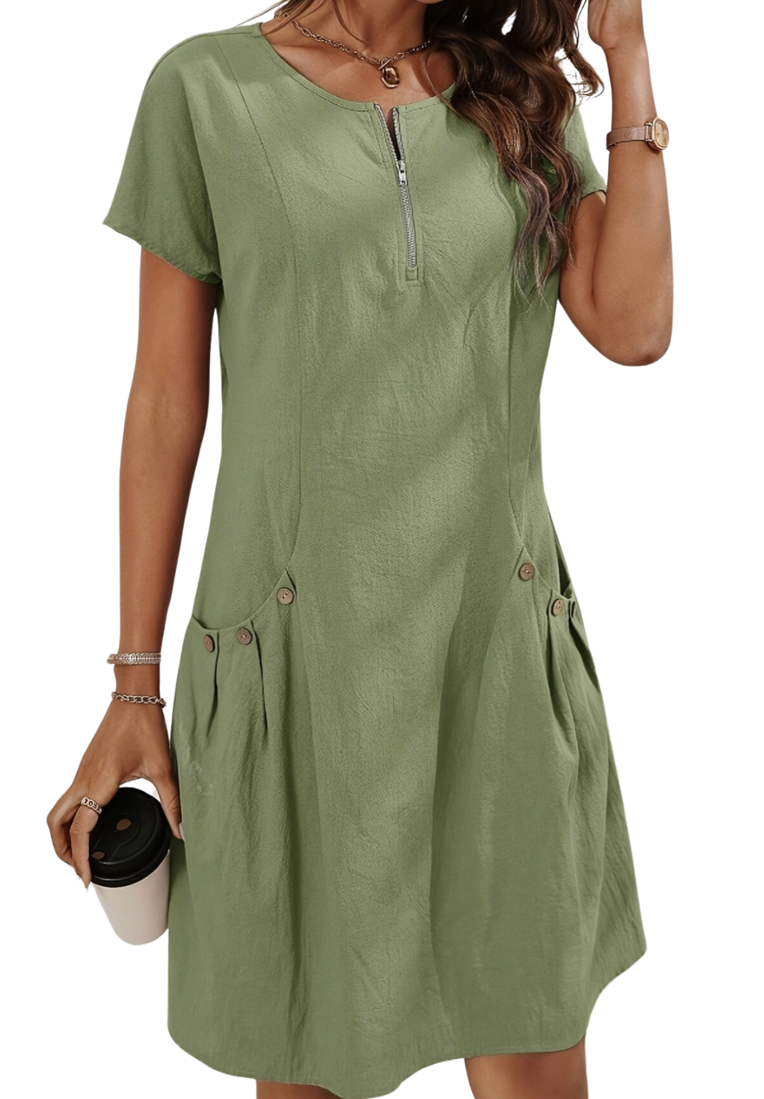 Marie | Casual Dress – Lichtheid en Moderne Rits