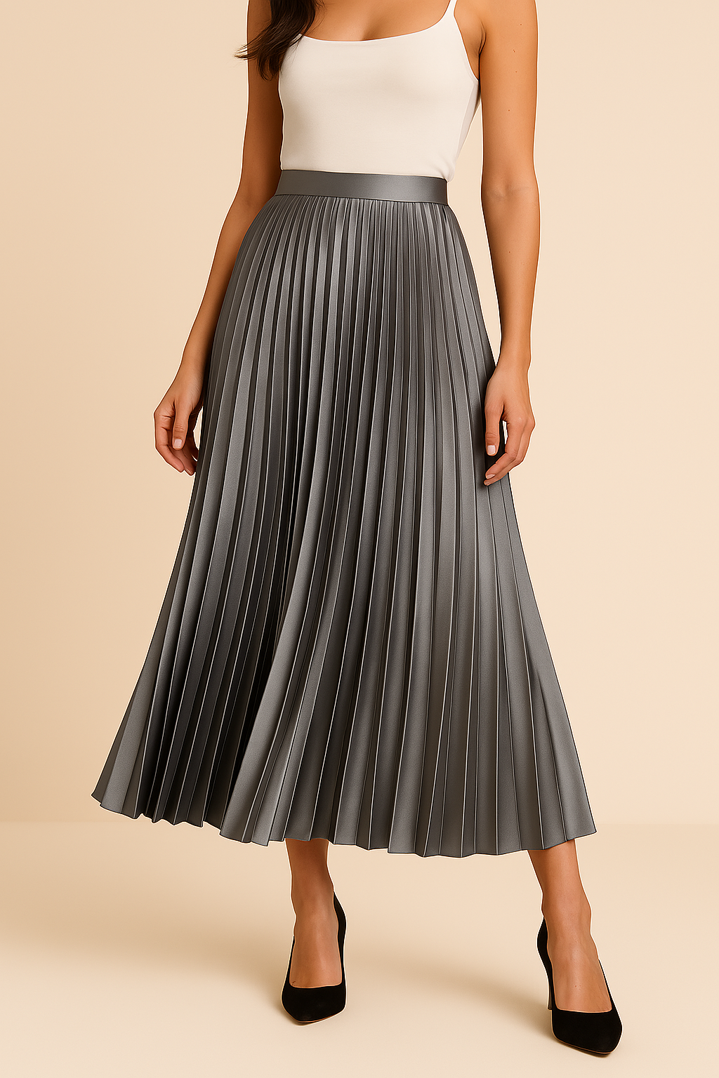 Céline | Falda Plisada de Cintura Alta – Elegancia y Silueta Sublimada