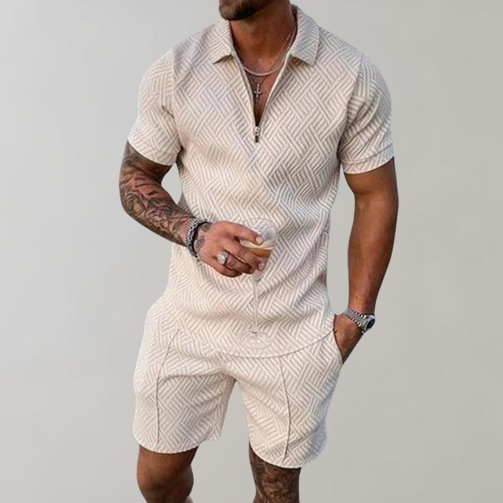 Soren | Conjunto Zippé Elegante De Manga Corta
