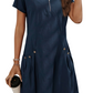 Marie | Casual Dress – Lichtheid en Moderne Rits 