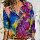 Claire | Bluse Chic – Druck Blau und Luftige Silhouette 