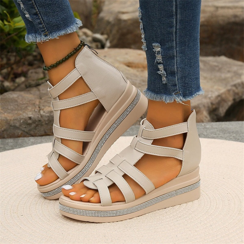 India | Sandalias de Plataforma – Elegancia y Detalle Brillante 