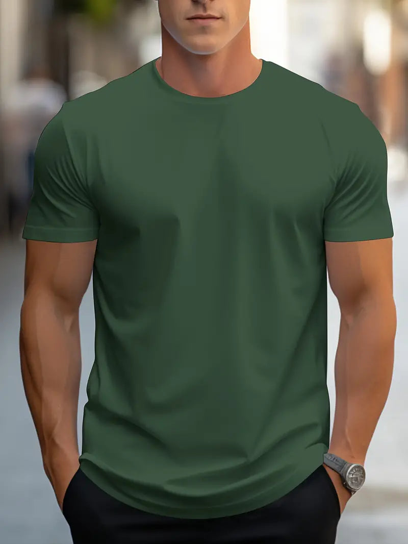 Ewen | Camiseta Ajustada de Cuello Redondo de Manga Corta 