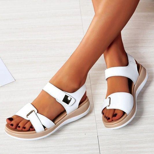 Elise | Sandaler med Dobbel Rem – Komfort og Minimalistisk Stil 