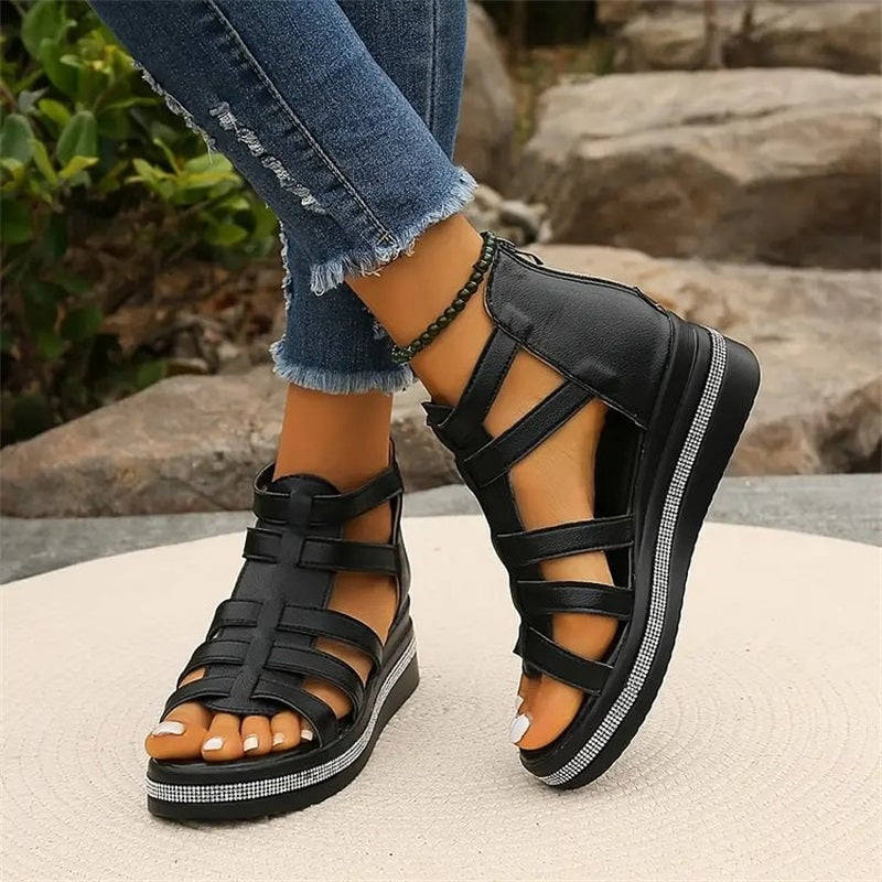 India | Sandalias de Plataforma – Elegancia y Detalle Brillante 