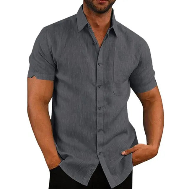 Émile | Casual Chic Hemd – Kurzarm & Klassischer Kragen 