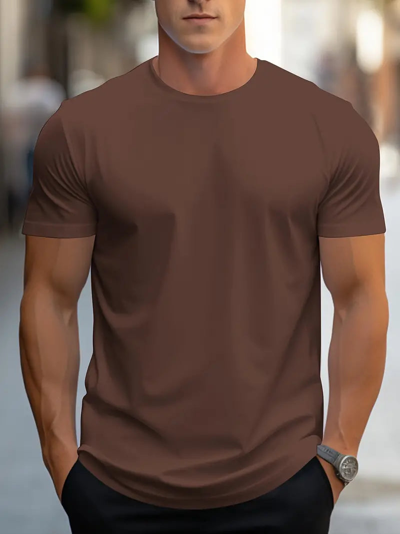 Ewen | Camiseta Ajustada de Cuello Redondo de Manga Corta 