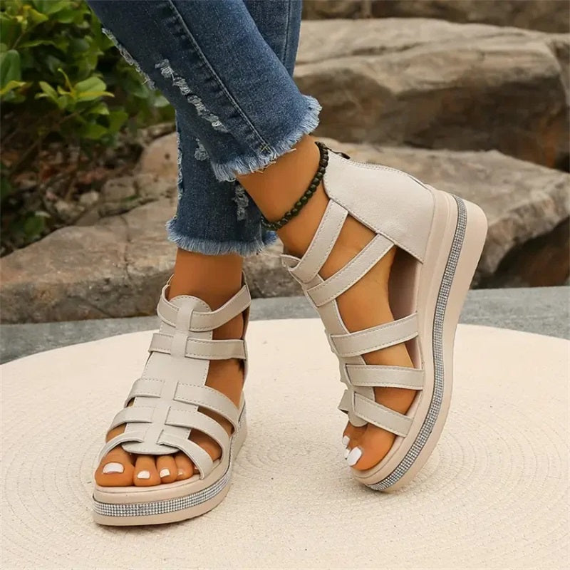 India | Sandalias de Plataforma – Elegancia y Detalle Brillante 