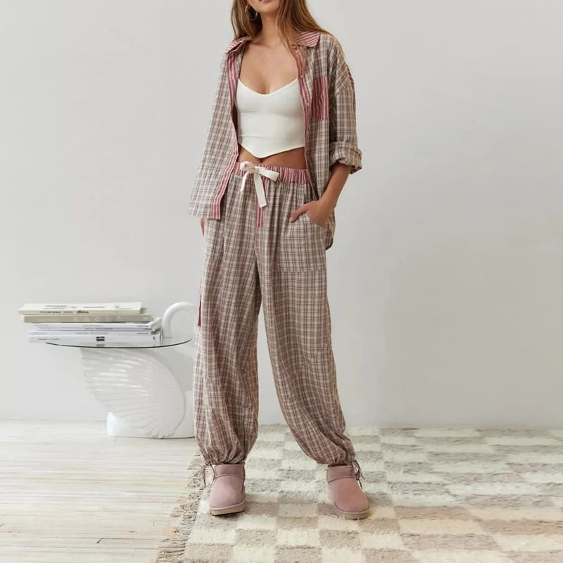 Lucienne | Mukava ja tyylikäs ruudullinen pyjama 