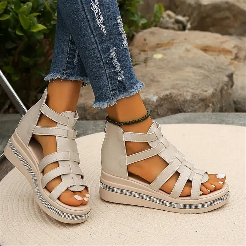 India | Sandalias de Plataforma – Elegancia y Detalle Brillante 