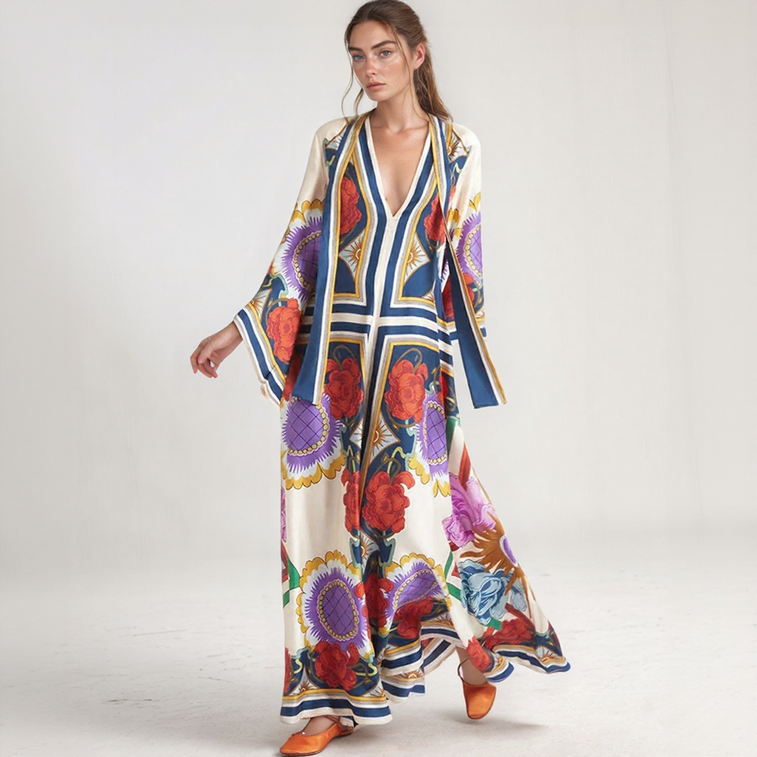 Djamila | Maxi Kaftan Bohém Ruha – Lazán Elegáns és Légies 