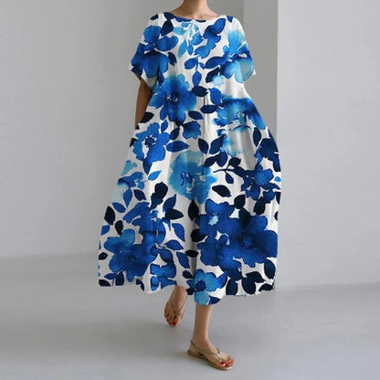 Dorothée | Long Dress with Patterns – Loose and Trendy Cut 