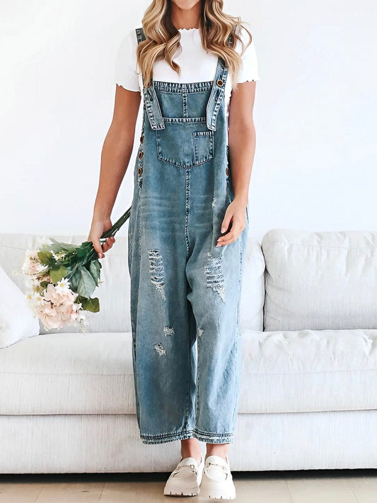 Lucie | Salopette En Denim Sans Manches Loose
