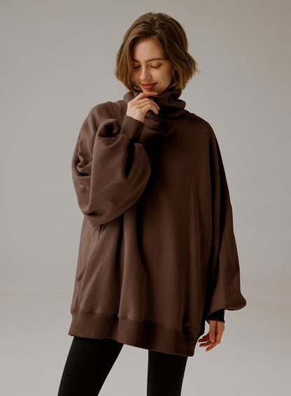 Oversize sweatshirt med rullekrave - Elegant komfort 