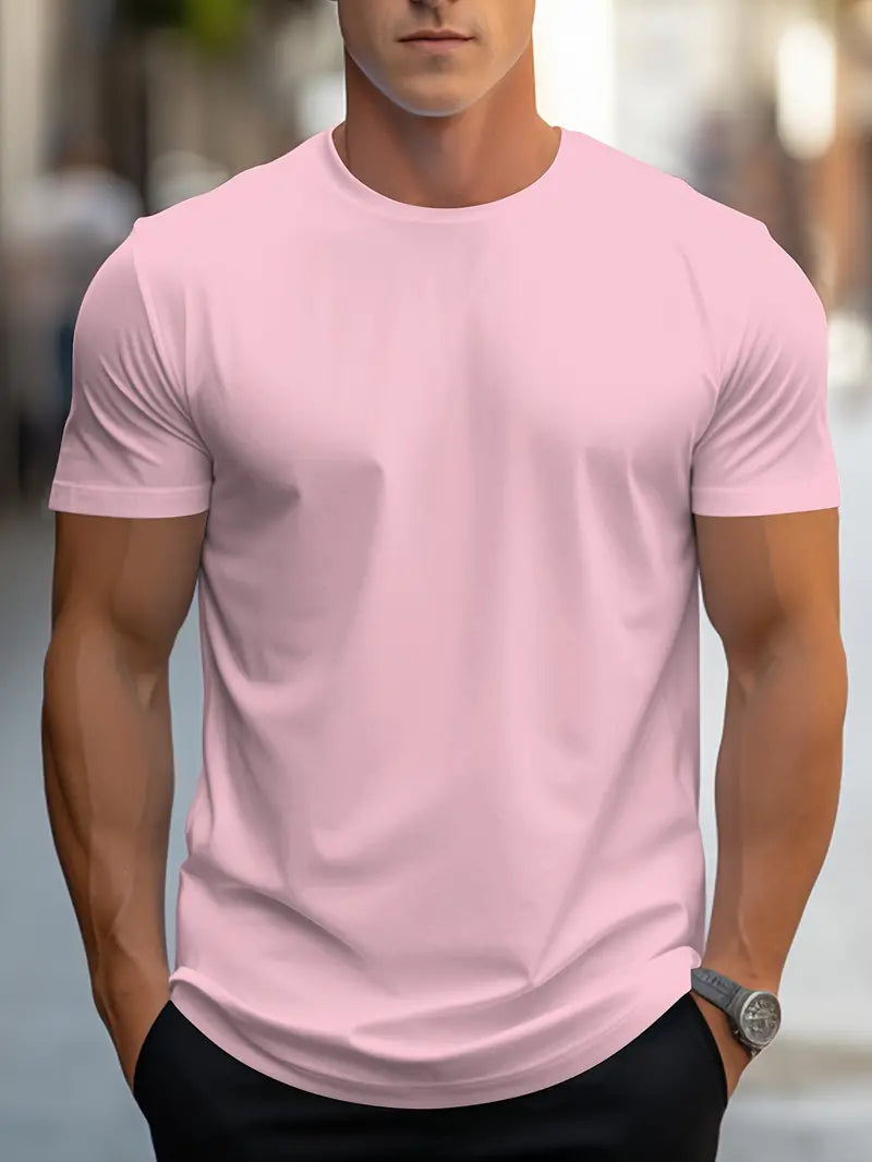 Ewen | Camiseta Ajustada de Cuello Redondo de Manga Corta 