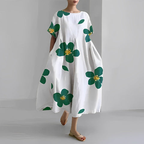 Dorothée | Long Dress with Patterns – Loose and Trendy Cut 