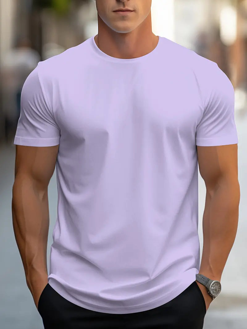 Ewen | Camiseta Ajustada de Cuello Redondo de Manga Corta 