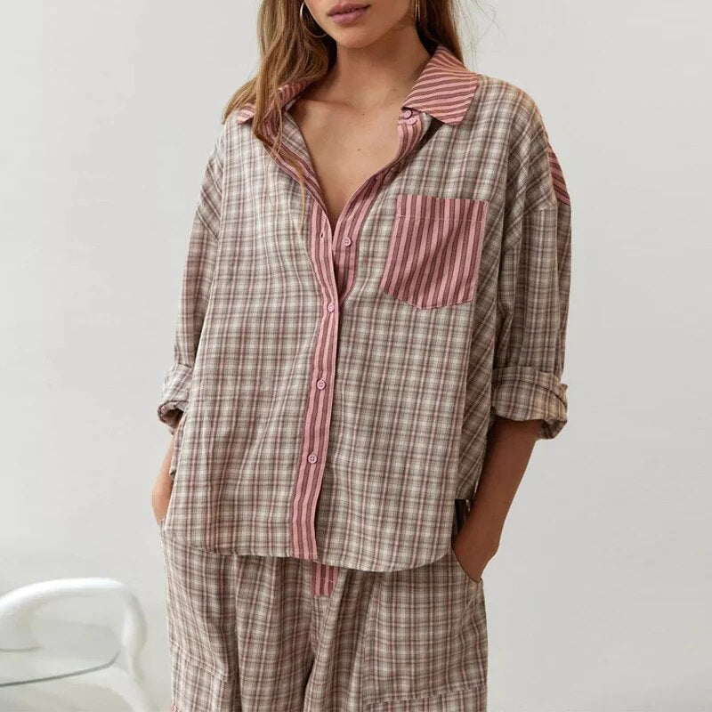 Lucienne | Mukava ja tyylikäs ruudullinen pyjama 