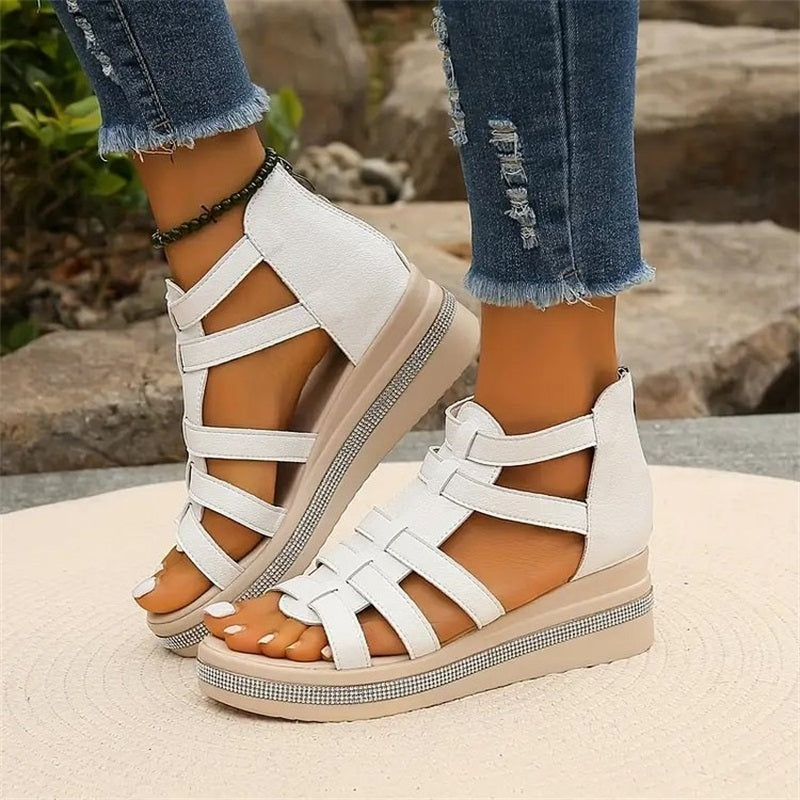 India | Sandalias de Plataforma – Elegancia y Detalle Brillante 