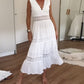 Aliénor | Lange Boho-Kleid – Tiefer Ausschnitt und Leichtigkeit 