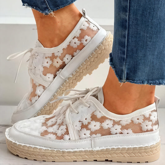 Bernice | Chaussures Respirantes – Tissu Fleuri Et Élégance