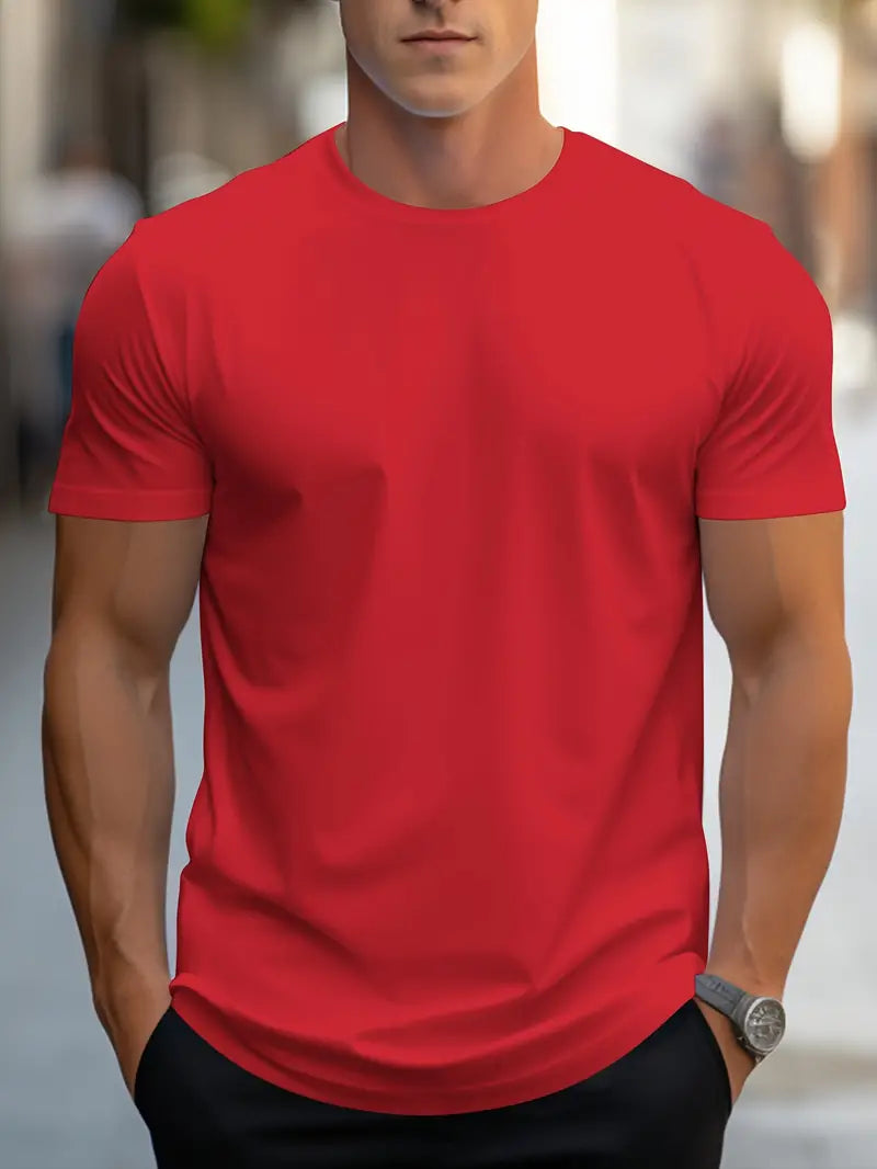 Ewen | Camiseta Ajustada de Cuello Redondo de Manga Corta 