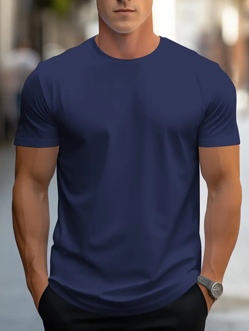 Ewen | Camiseta Ajustada de Cuello Redondo de Manga Corta 