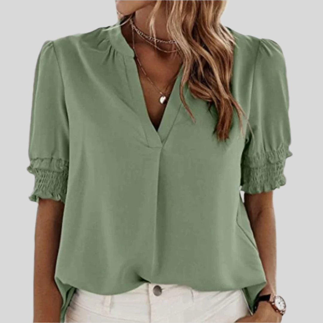 Déborah | Elegant Blouse with Ruffled Sleeves 