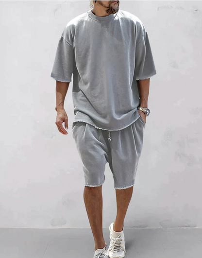 Adrien|Sammen T-Shirt Oversize Og Shorts Til Et Komfortabelt Og Stilfuldt Look 